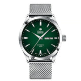 Tutima Orologio da Polso Sky quadrante verde dégradé automatico con bracciale milanese acciaio e indici a bastoni 6105-24