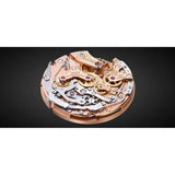 Tutima Tempostopp dettaglio movimento calibro T659 con ponti in oro rosa, 28 rubini, Made in Germany 6650-01
