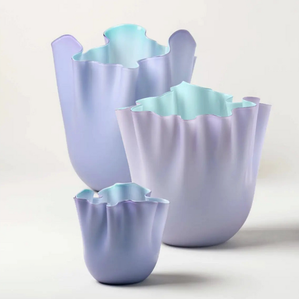 Vasi Venini Fazzoletto Lilla Menta Sabbiati