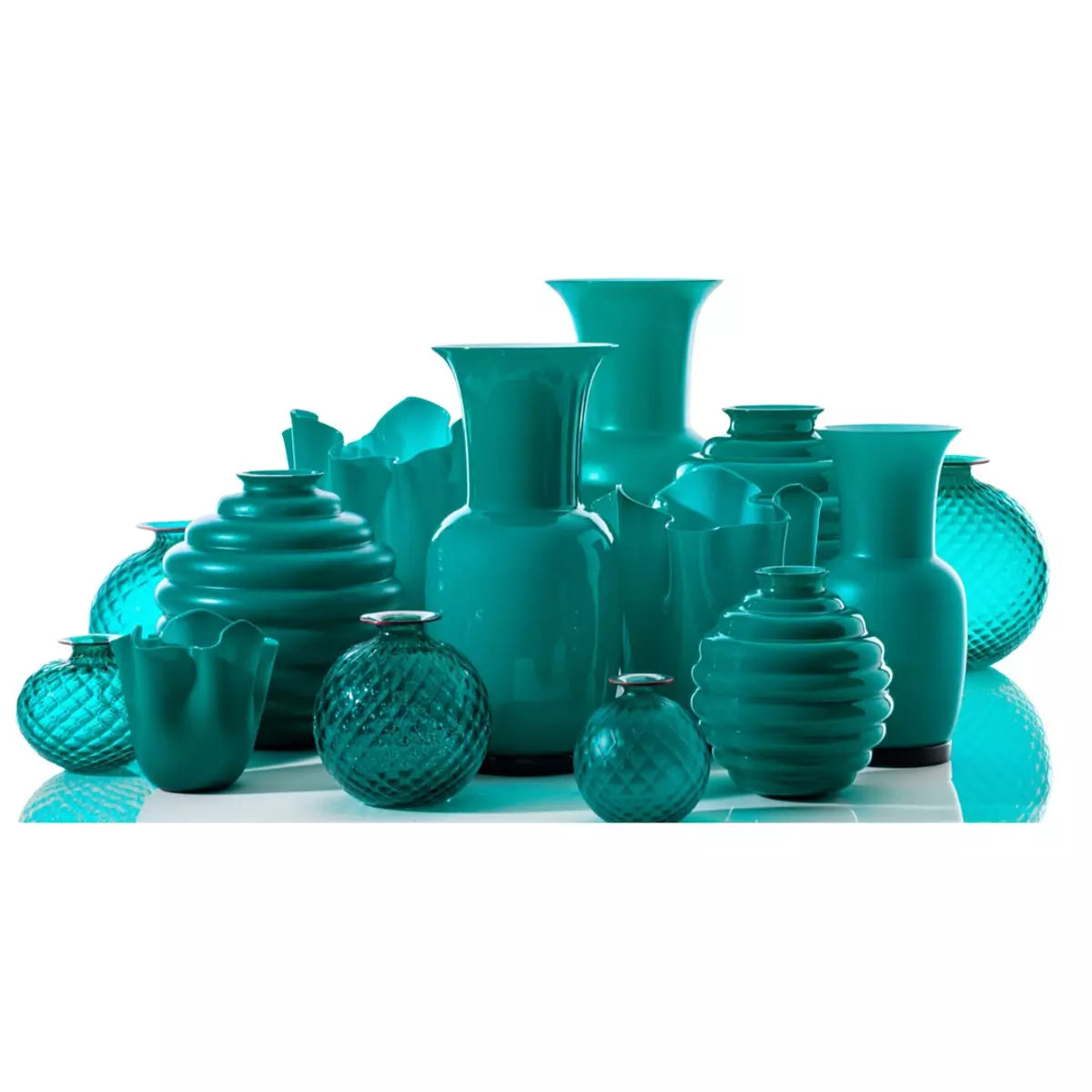Vase Venini Deco Sabbiato Nero – 24,5 Cm – Verre De Murano Soufflé Main – Cod 707.07