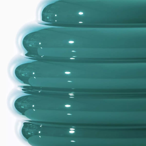 Vaso Venini Deco Verde Paraiba Medio in Vetro Soffiato di Murano 707.07 Dettaglio