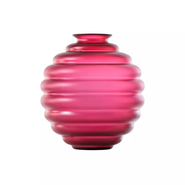 Venini vaso deco magenta sabbiato grande in vetro soffiato di Murano 707.10