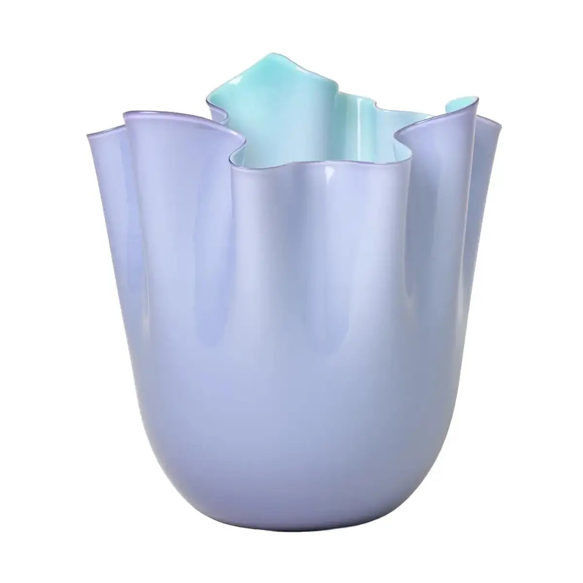 Vaso Venini Fazzoletto Orizzonte/Acquamare - 24 Cm - Verre De Murano - Neuf