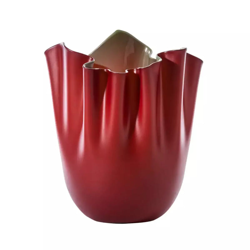 Vaso Venini Fazzoletto Rosso/Verde Mela Sabbiato Piccolo 13,5 cm 700.04