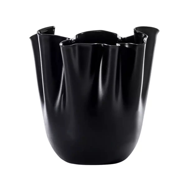 Vaso Venini Fazzoletto Nero Sabbiato Piccolo 13,5 cm 700.04