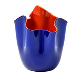 Vaso Venini Fazzoletto Piccolo Vigna color blu interno rosso 700.04 ZA/RV