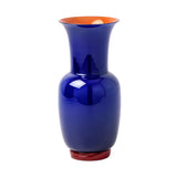 Vaso Venini Opalino Piccolo Vigna color blu interno rosso 706.38 ZA/RV
