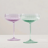 Venini Coppe Champagne Bollicine Lilla e Verde Menta