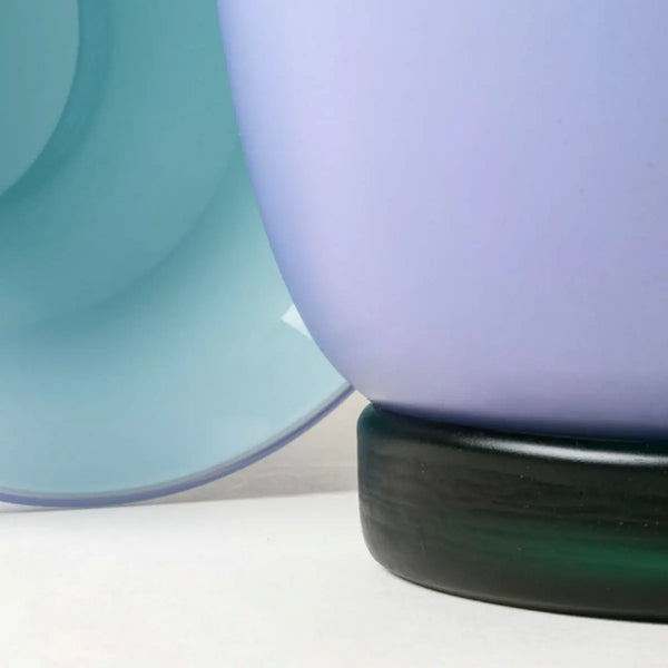 Dettaglio Base Vaso Venini Opalino Lilla Menta Sabbiato