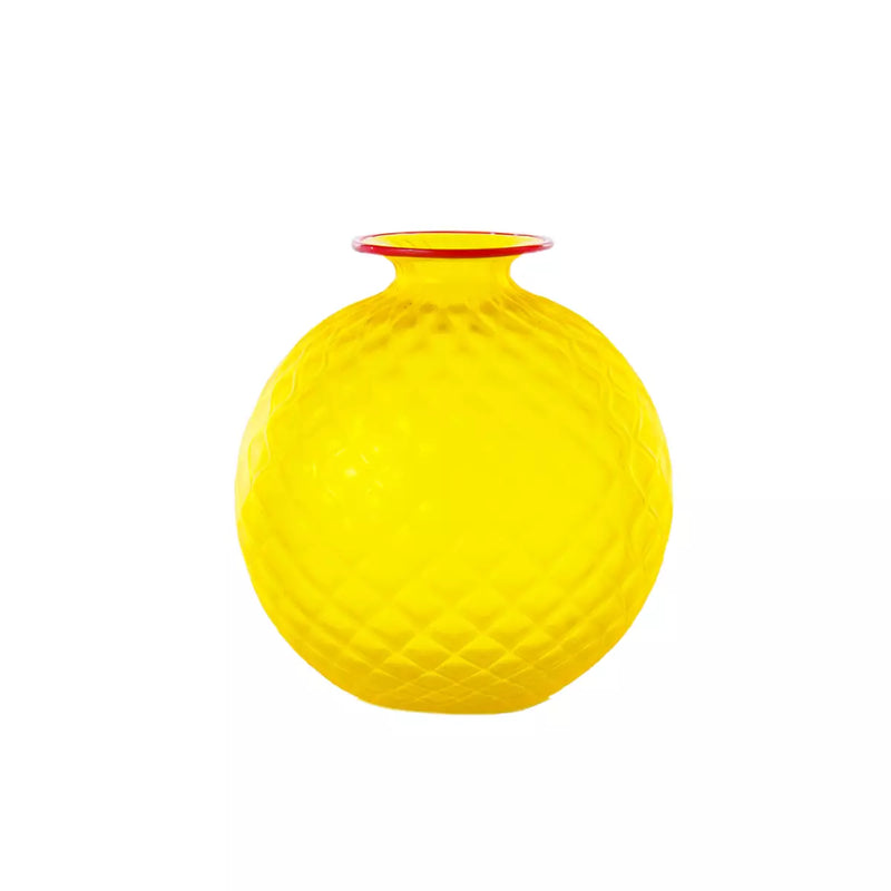 Vaso Venini Balloton Giallo Sabbiato Grande 24,5 cm 100.29