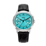 Orologio Vulcain Monopusher Heritage Turquoise cinturino vitello stampa alligatore nero