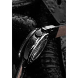 Vulcain Nautical Heritage Full Black dettaglio corone zigrinate e fondello con incisione 30 ATM 101952SA08.BAR101