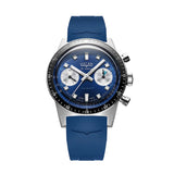 Vulcain Skindiver Chronograph Blue quadrante blu sunray con contatori argento, cinturino gomma blu 590176B37.BAR258