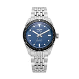 Vulcain Skindiver Nautique orologio quadrante blu opaco con bracciale Beads of Rice in acciaio e lunetta ceramica nera 660170B37.BHM287
