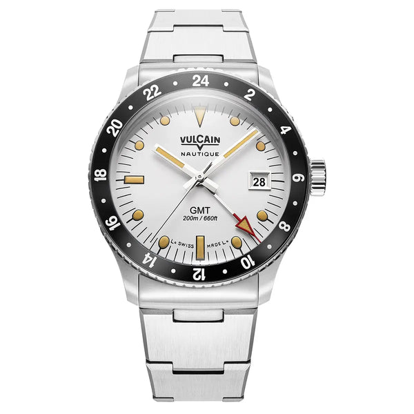 Orologio Vulcain Skindiver Nautique GMT Luminova Beige 680174A57.BHM286