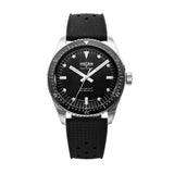 Vulcain Skindiver Nautique Nero quadrante nero con cinturino in caucciù nero traforato e cassa acciaio 660170B07.BHM287