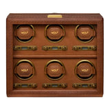 Wolf 1834 Scatola del Tempo Brogue 6 Pezzi in pelle marrone brunito con ferramenta Old English Brass, vista frontale 440606
