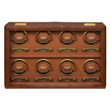 Wolf 1834 Scatola del Tempo Brogue 8 Pezzi in pelle marrone brunito con ferramenta Old English Brass, vista frontale 440806