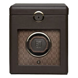 Wolf 1834 Scatola del Tempo Earth edizione limitata in apple leather marrone con motivo jacquard e cassa rotante 190306