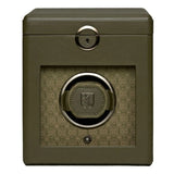 Wolf 1834 Scatola del Tempo Earth edizione limitata in apple leather verde oliva con motivo jacquard, vista frontale 190341