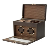 Wolf 1834 Earth Double vista aperta con coperchio, scomparto portaorologi e pannello frontale ribaltabile in vetro 190406