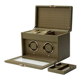 Wolf 1834 Earth Double vista aperta con vano portaorologi, cuscinetti e vassoio accessori rimovibile verde 190441