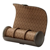 Wolf 1834 Earth Triple interno aperto con tre rulli in raso jacquard riciclato motivo WOLF e separatori protettivi 190606
