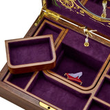 Wolf 1834 Porta Gioie Ballet Musical Cenerentola dettaglio scomparti in ultrasuede viola con ricamo scarpetta rossa 190017