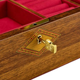 Wolf 1834 Porta Gioie Ballet Musical Lo Schiaccianoci dettaglio chiusura dorata con intarsio a rombo su legno noce 190172