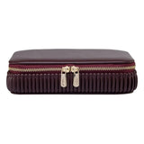 Wolf 1834 Porta Gioie Bella in pelle vegana viola bordeaux con doppia cerniera dorata e lati plissettati 781326