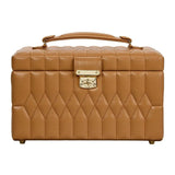 Wolf 1834 Porta Gioie Lauren Medium in pelle camel trapuntata con chiusura dorata e manico superiore 349707