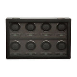 Wolf Scatola del Tempo Axis 8 Pezzi in acciaio traforato nero Powder Coat con otto moduli carica orologi 469703