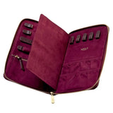 Wolf Porta Gioie Bella bordeaux interno aperto con ganci per collane, tasche elastiche e fodera LusterLoc 781426