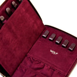 Wolf Porta Gioie Bella dettaglio interno bordeaux con ganci a pressione per bracciali e logo Wolf impresso 781426