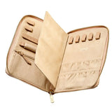 Wolf Porta Gioie Bella interno aperto con ganci per collane, tasche elastiche e fodera LusterLoc beige 781429