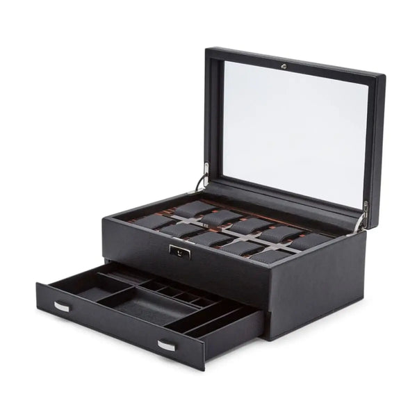 Wolf Porta Orologi Roadster da 10 Pezzi con cassetto