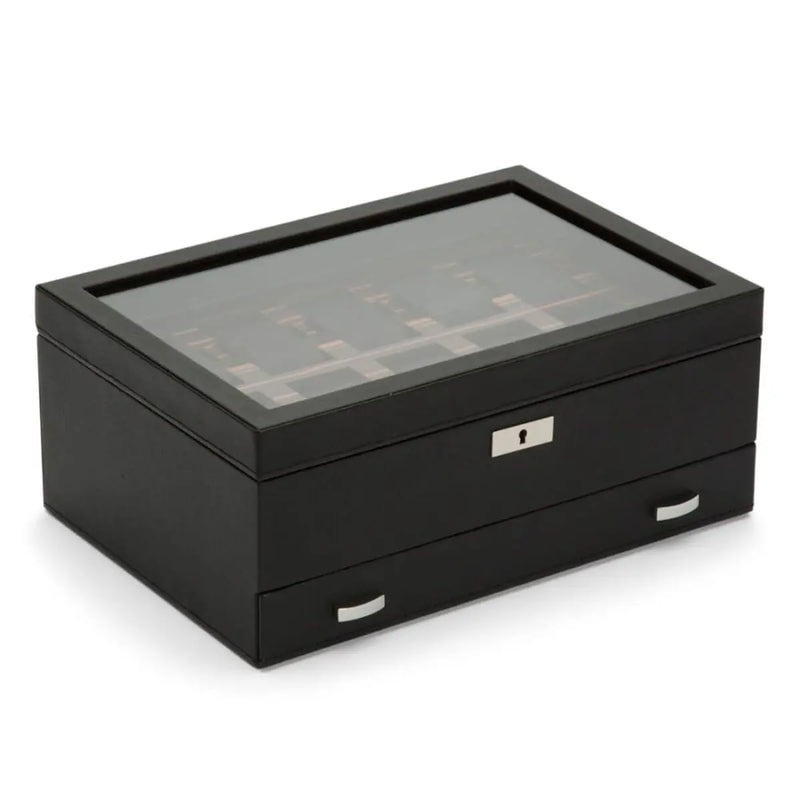 Wolf Porta Orologi Roadster da 10 Pezzi con cassetto scatola chiusa