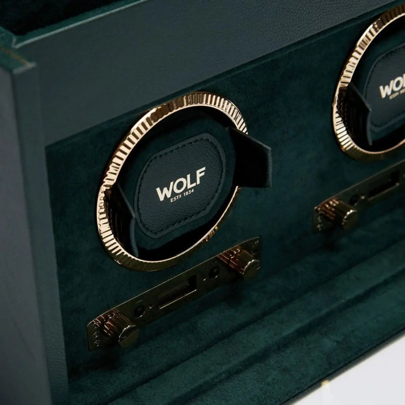 Wolf Scatola del Tempo Doppia Verde British Racing