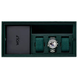 Wolf The Den 4 Pezzi vista dall'alto con Vault Tray rimovibile per tre orologi e scomparto accessori 430441