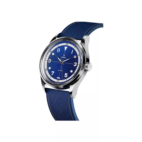 Yema Automatico Urban Field Blu 37 mm YFLD23-37-GG64S cinturino in pelle