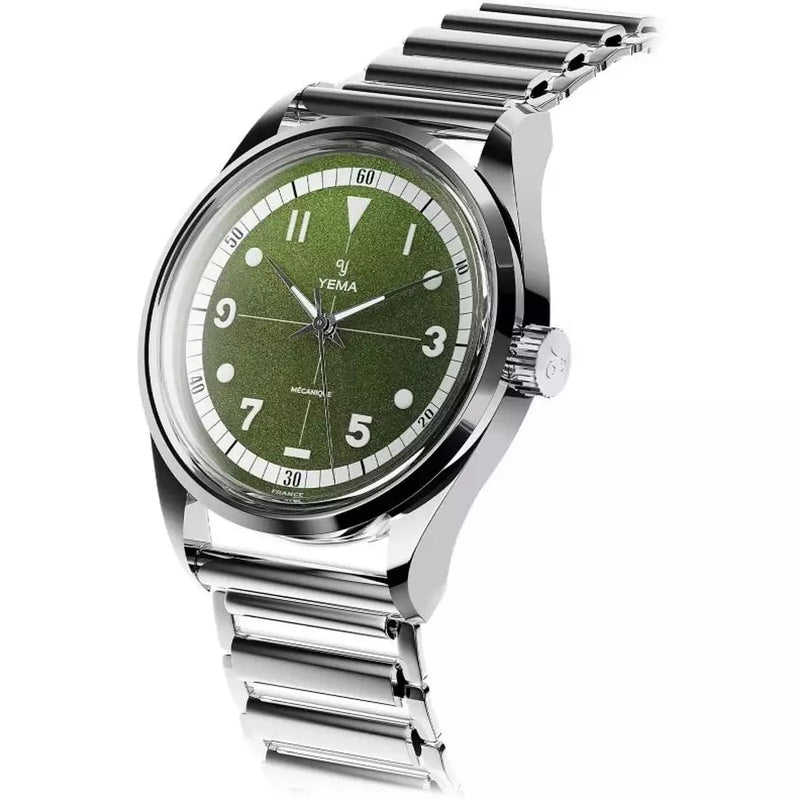 Yema Automatico Urban Field Verde 37 mm YFLD23-37-ZM3S bracciale in acciaio