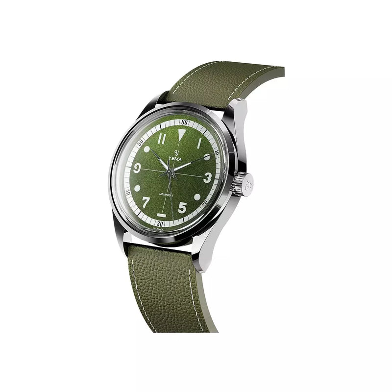 Yema Automatico Urban Field Verde 37 mm YFLD23-37-ZZ65S cinturino in pelle