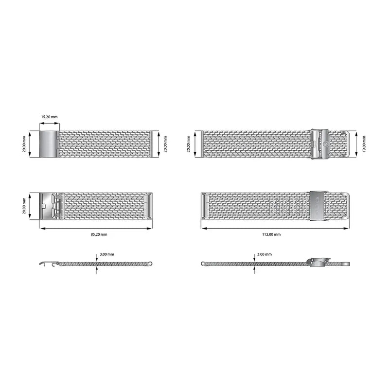 Yema Cinturino Maglia Milano 20mm