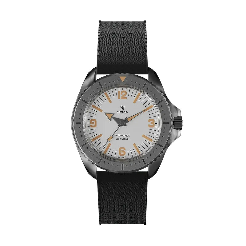 Orologio Yema Diver Bianco Cinturino Caucciù YDIV25-BTPS