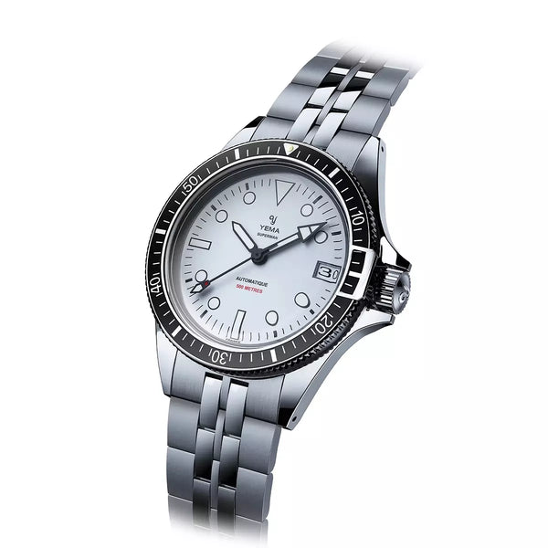 Yema Diving Superman 500 Dato Bianco 39 mm YSUP23A39-BMS bracciale Heritage