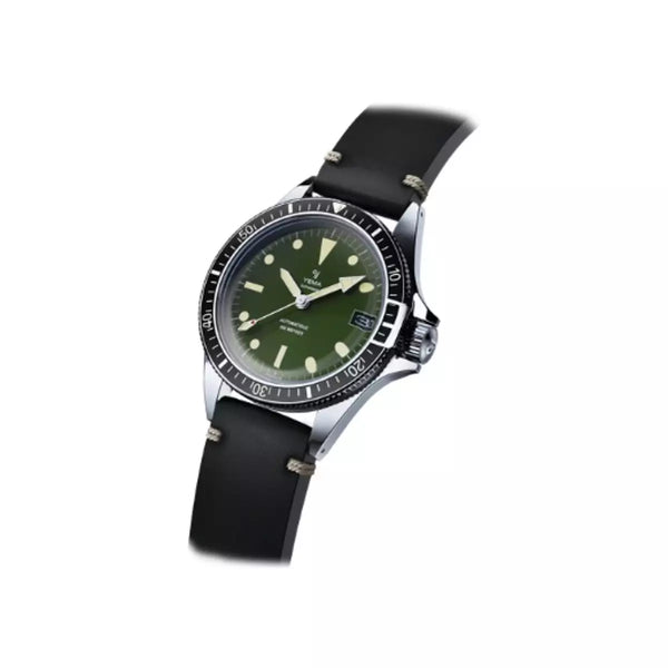 Yema Diving Superman 500 Dato Verde 39 mm YSUP23A39-ZA62S cinturino in pelle