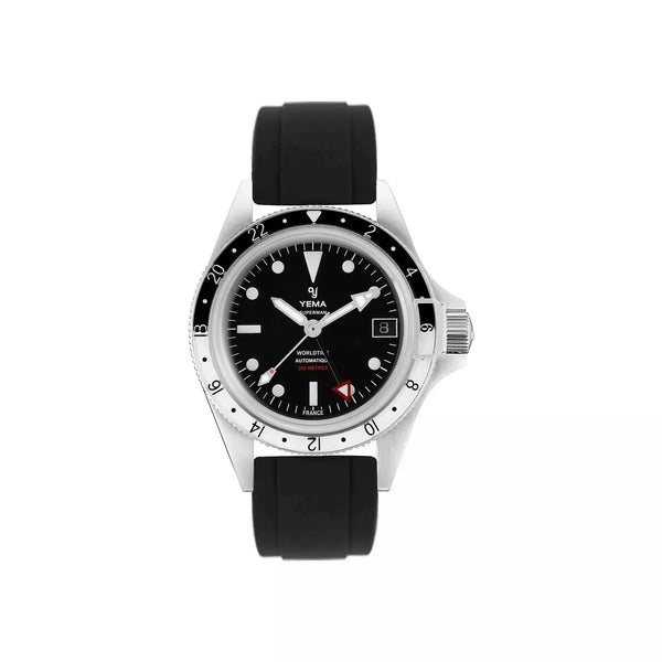 Yema Diving Superman 500 Gmt Nero 39 mm YGMT22A39-ARBS cinturino in gomma