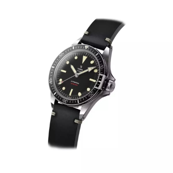 Yema Diving Superman 500 Nero 39 mm YSUP22A39-AA62S cinturino in pelle