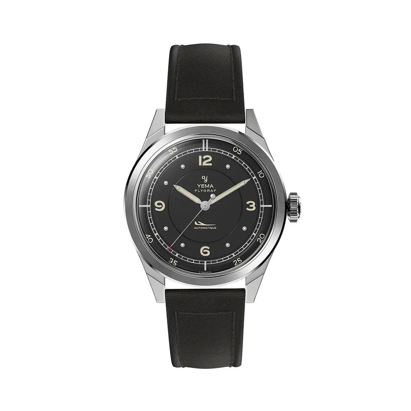 Orologio Yema Flygraf Pilot Nero Cinturino Pelle YFLY25-AA66S