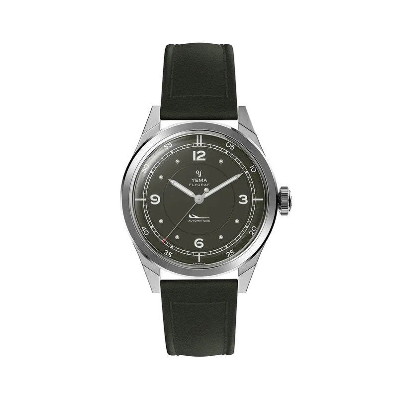 Orologio Yema Flygraf Pilot Verde Cinturino Pelle YFLY25-ZZ66S